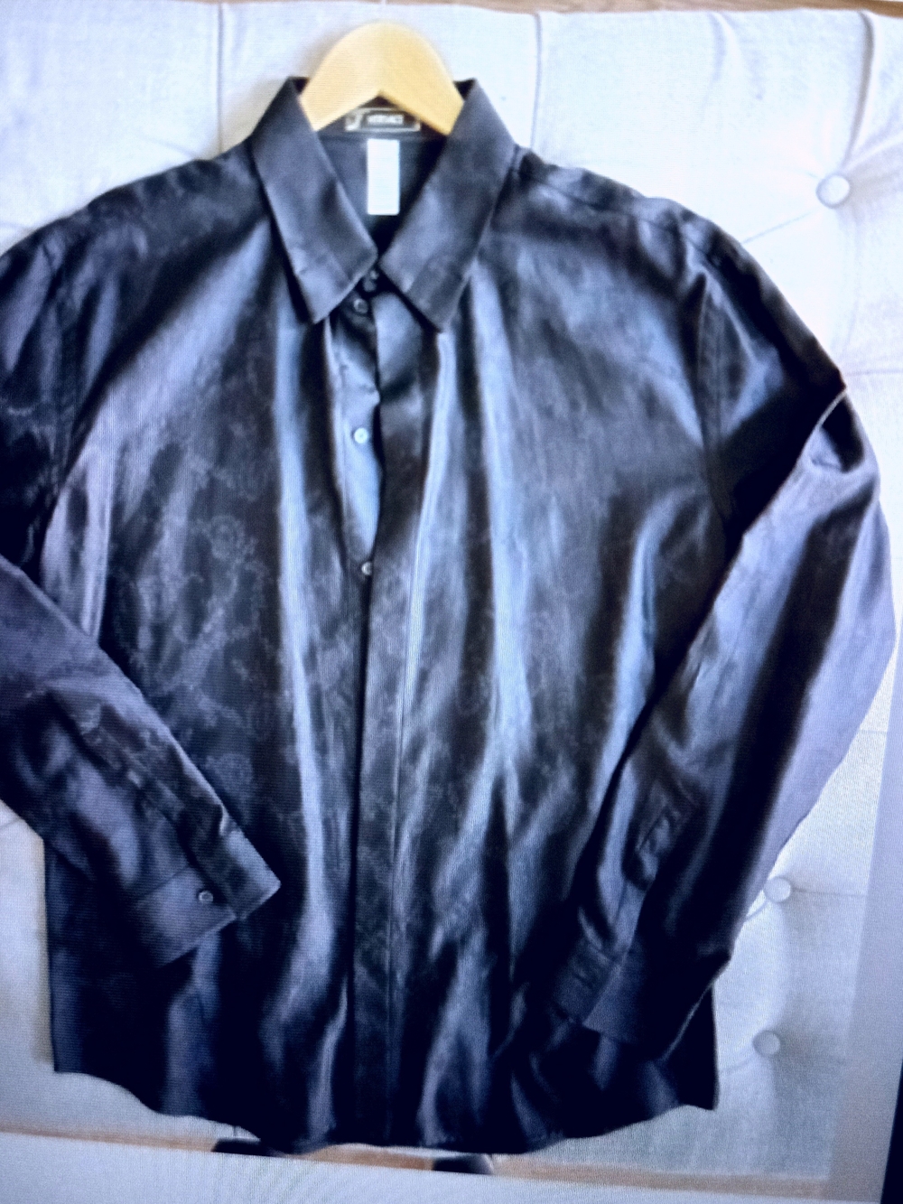 Versace Black Tonal Medusa Dress Shirt